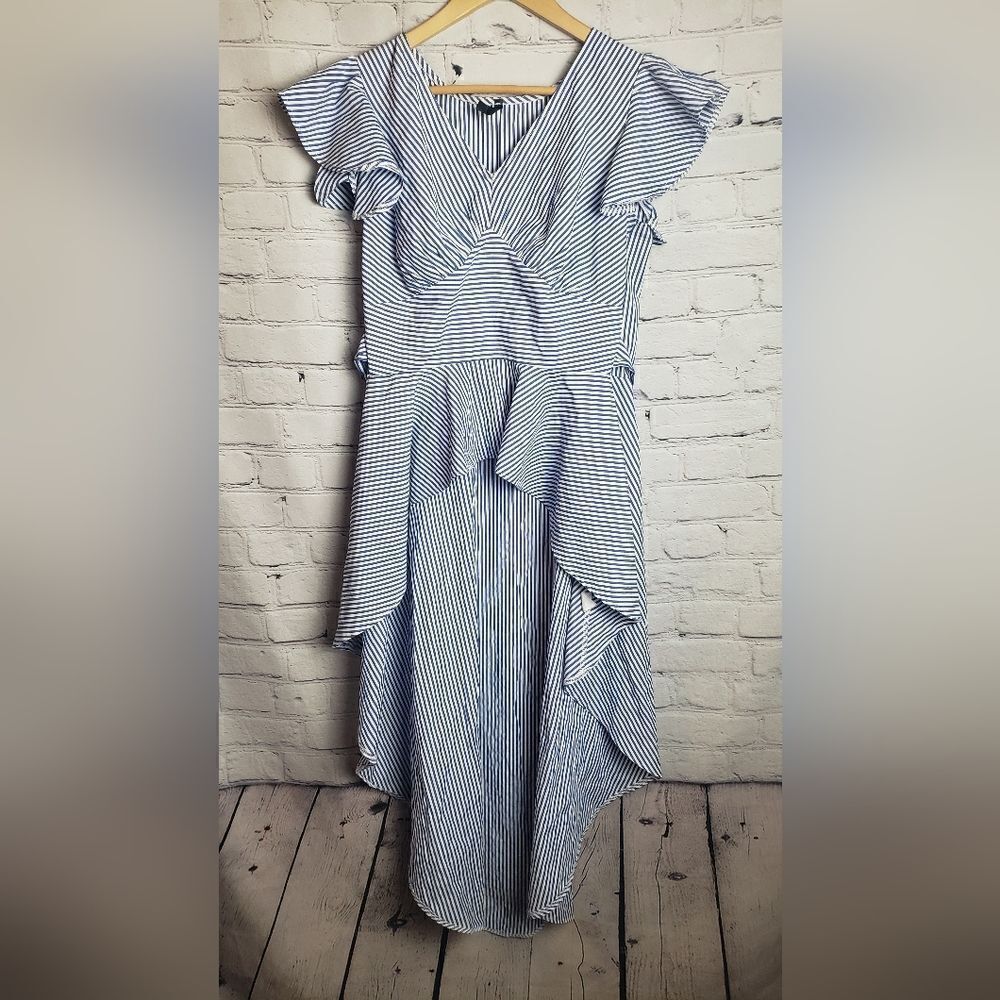 Yoyo5 Blue and White Stripped  Dress Shirt